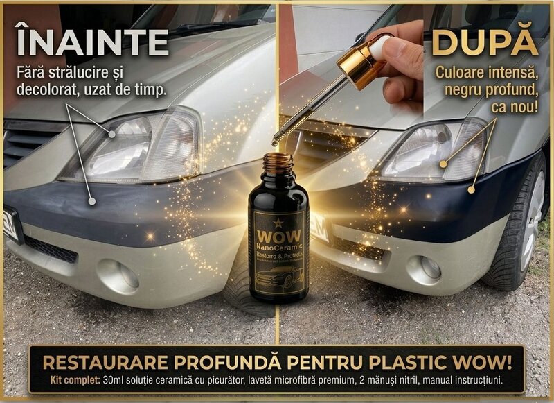 Tratament Ceramic Auto - Restaurare Plastice Ingalbenite WOW NanoCeramic
