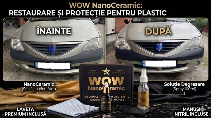 Tratament Ceramic Auto - Restaurare Plastice Ingalbenite WOW NanoCeramic