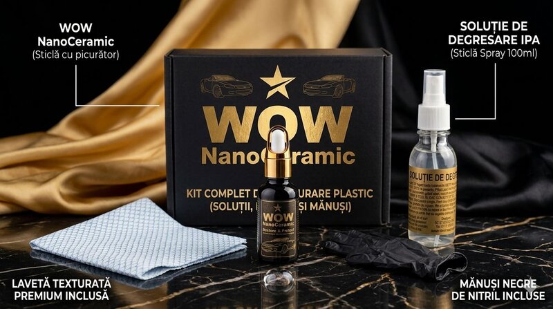 Tratament Ceramic Auto - Restaurare Plastice Ingalbenite WOW NanoCeramic